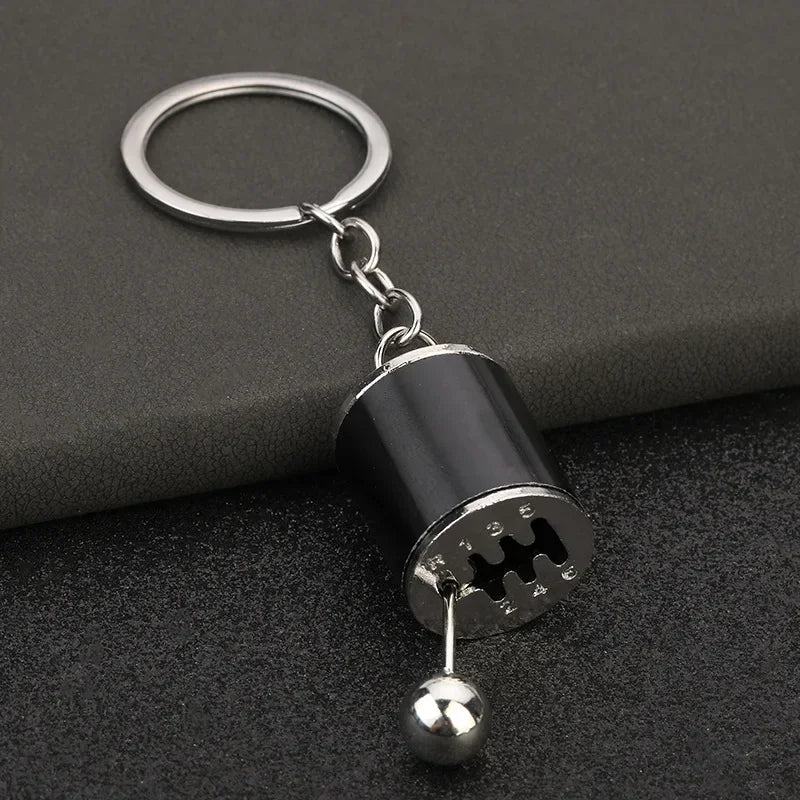 Car Modification Pendant Six Gear Shift Keychain Metal Mini Creative Key Ring Auto Enthusiast Keyring Accessories Lover Gift