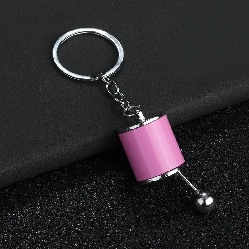 Car Modification Pendant Six Gear Shift Keychain Metal Mini Creative Key Ring Auto Enthusiast Keyring Accessories Lover Gift