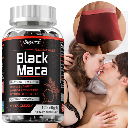 Black Maca Supplement - with Black Pepper, Natural Power and Stamina, Balances Hormones, Improve Sexual Performance