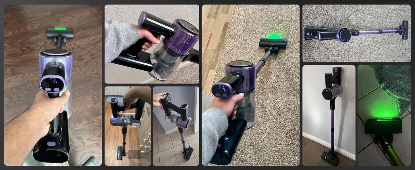 Cordless Vacuum Cleaner, 55Kpa/500W/45min 10 in 1 Powerful Stick Lightweight Vacuum Cleaner for Home Pet Hair/Hard Floor/Carpet