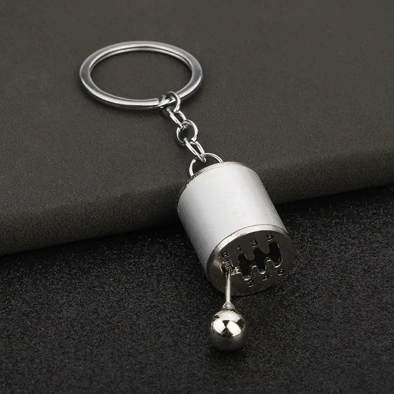 Car Modification Pendant Six Gear Shift Keychain Metal Mini Creative Key Ring Auto Enthusiast Keyring Accessories Lover Gift