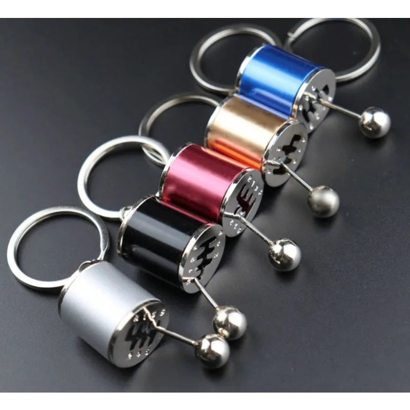Car Modification Pendant Six Gear Shift Keychain Metal Mini Creative Key Ring Auto Enthusiast Keyring Accessories Lover Gift