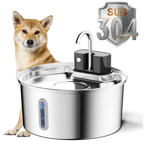 3.2L Wireless Stainless Steel Cat Water Fountain With 4000mAh Battery & Sensor Automatic Filtration Pet Water Drinker Dispenser