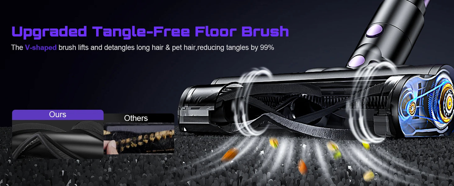 Cordless Vacuum Cleaner, 55Kpa/500W/45min 10 in 1 Powerful Stick Lightweight Vacuum Cleaner for Home Pet Hair/Hard Floor/Carpet