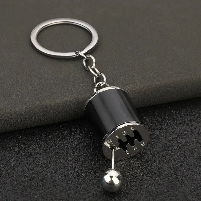 Car Modification Pendant Six Gear Shift Keychain Metal Mini Creative Key Ring Auto Enthusiast Keyring Accessories Lover Gift