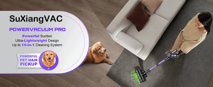 Cordless Vacuum Cleaner, 55Kpa/500W/45min 10 in 1 Powerful Stick Lightweight Vacuum Cleaner for Home Pet Hair/Hard Floor/Carpet