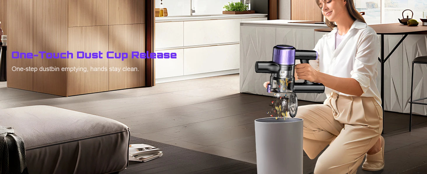 Cordless Vacuum Cleaner, 55Kpa/500W/45min 10 in 1 Powerful Stick Lightweight Vacuum Cleaner for Home Pet Hair/Hard Floor/Carpet