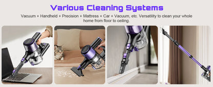 Cordless Vacuum Cleaner, 55Kpa/500W/45min 10 in 1 Powerful Stick Lightweight Vacuum Cleaner for Home Pet Hair/Hard Floor/Carpet